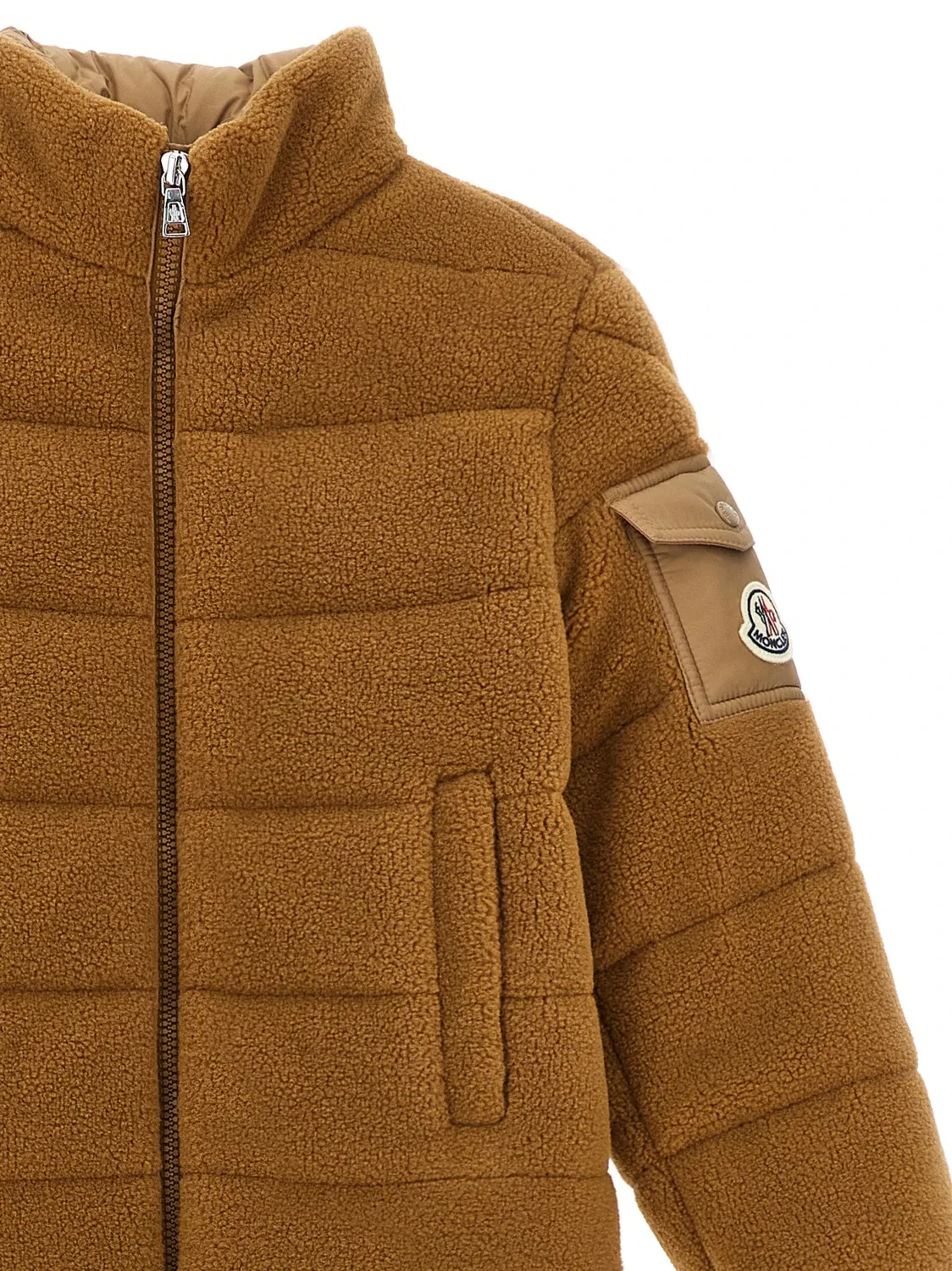Пуховик Mich Moncler Enfant, бежевый — фото 3