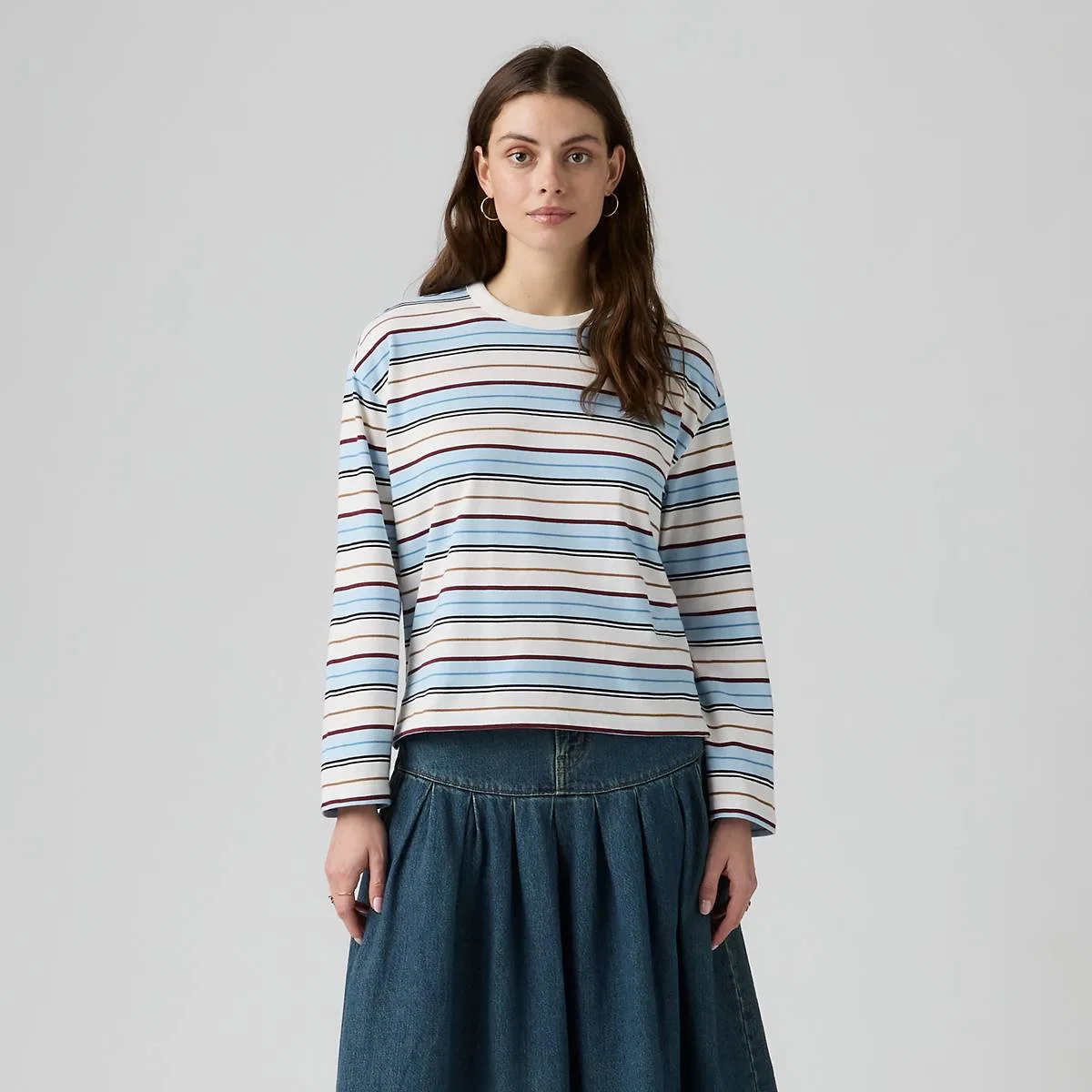 Винтажная футболка с длинными рукавами Levi's, Wednesday Stripe Egret - Multi-Color — фото 3