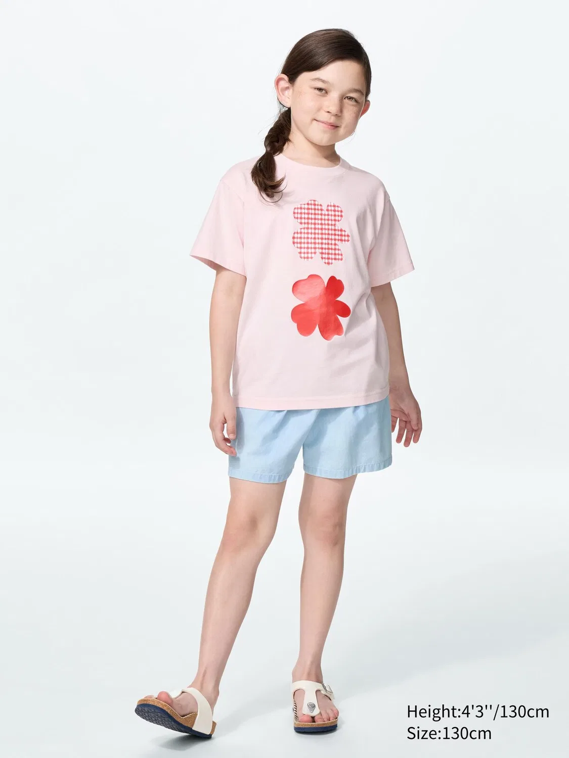 Детская футболка Uniqlo, графический принт, розовый — фото 3