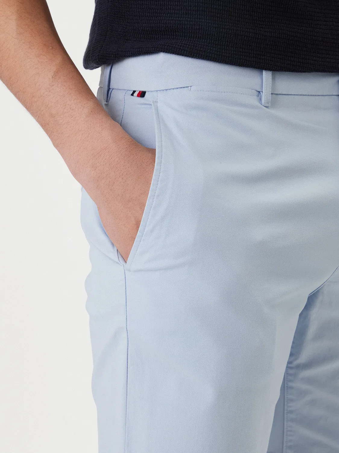Мужские шорты из ткани приталенного кроя Denton Tommy Hilfiger, голубой — фото 4