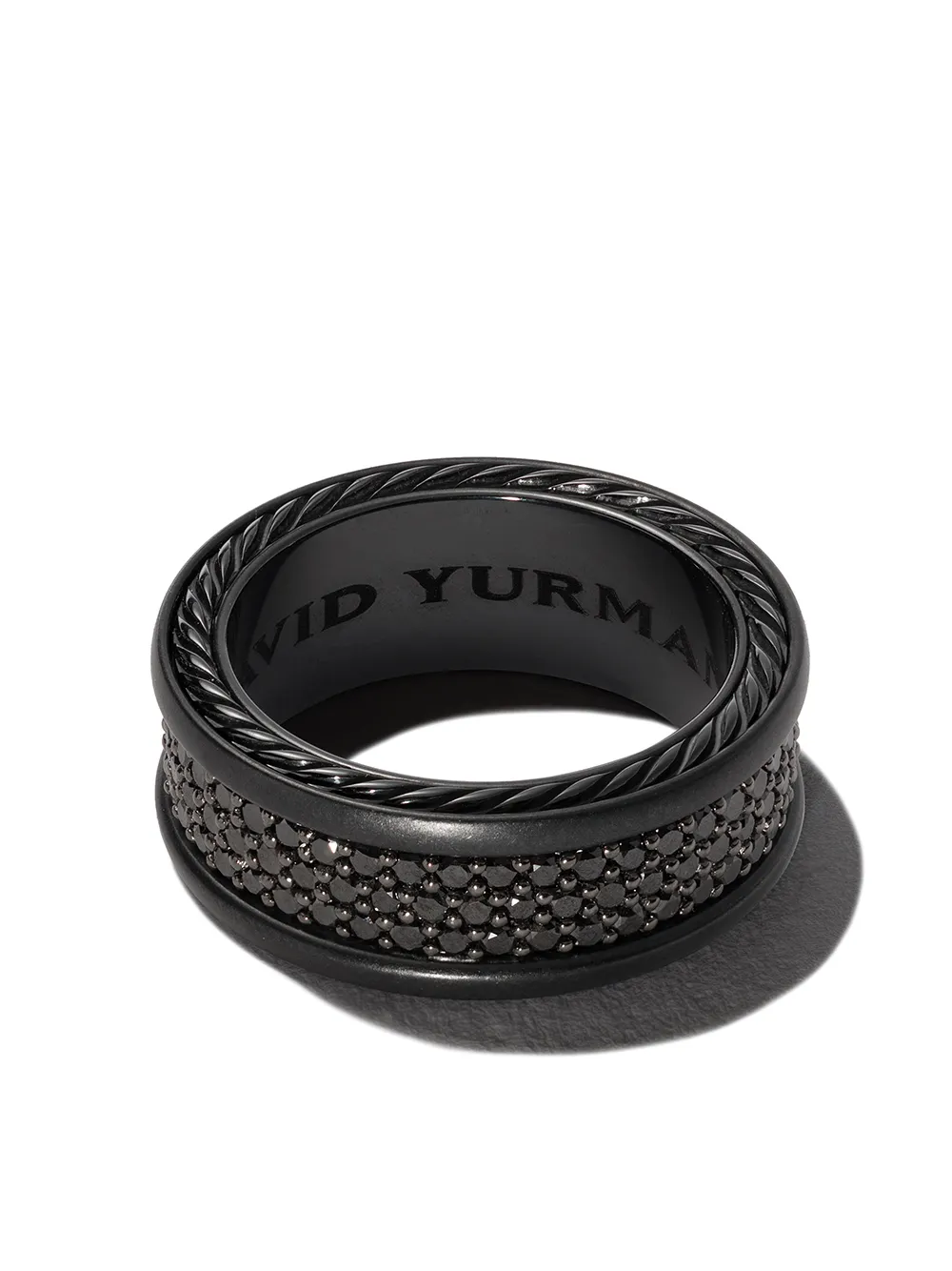 

Серебряное кольцо Streamline Three Row с бриллиантами (8.5 мм) David Yurman, черный