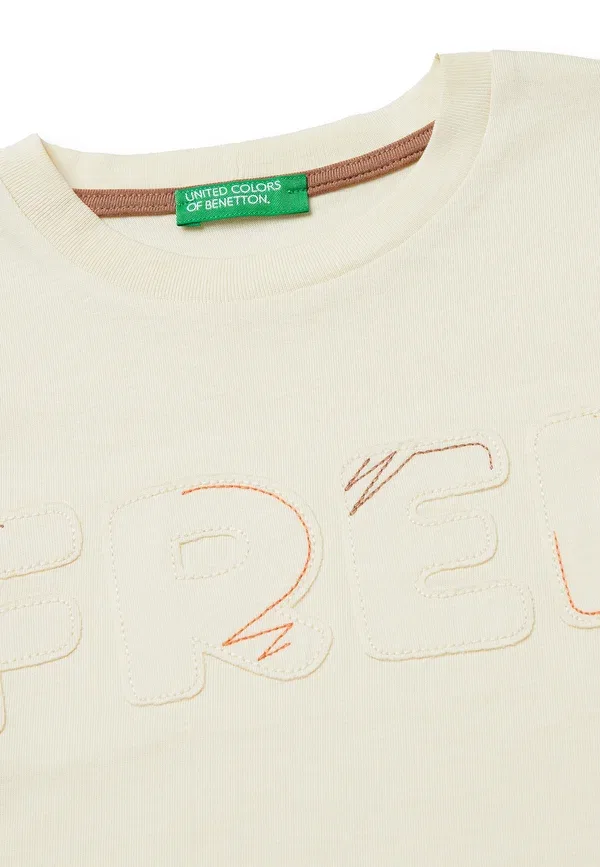 Футболка с принтом United Colors Of Benetton, бежевый — фото 3