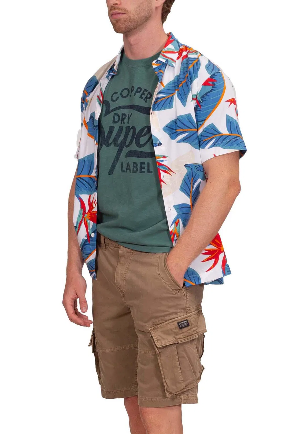 Мужская хлопковая футболка с логотипом Superdry, Grun