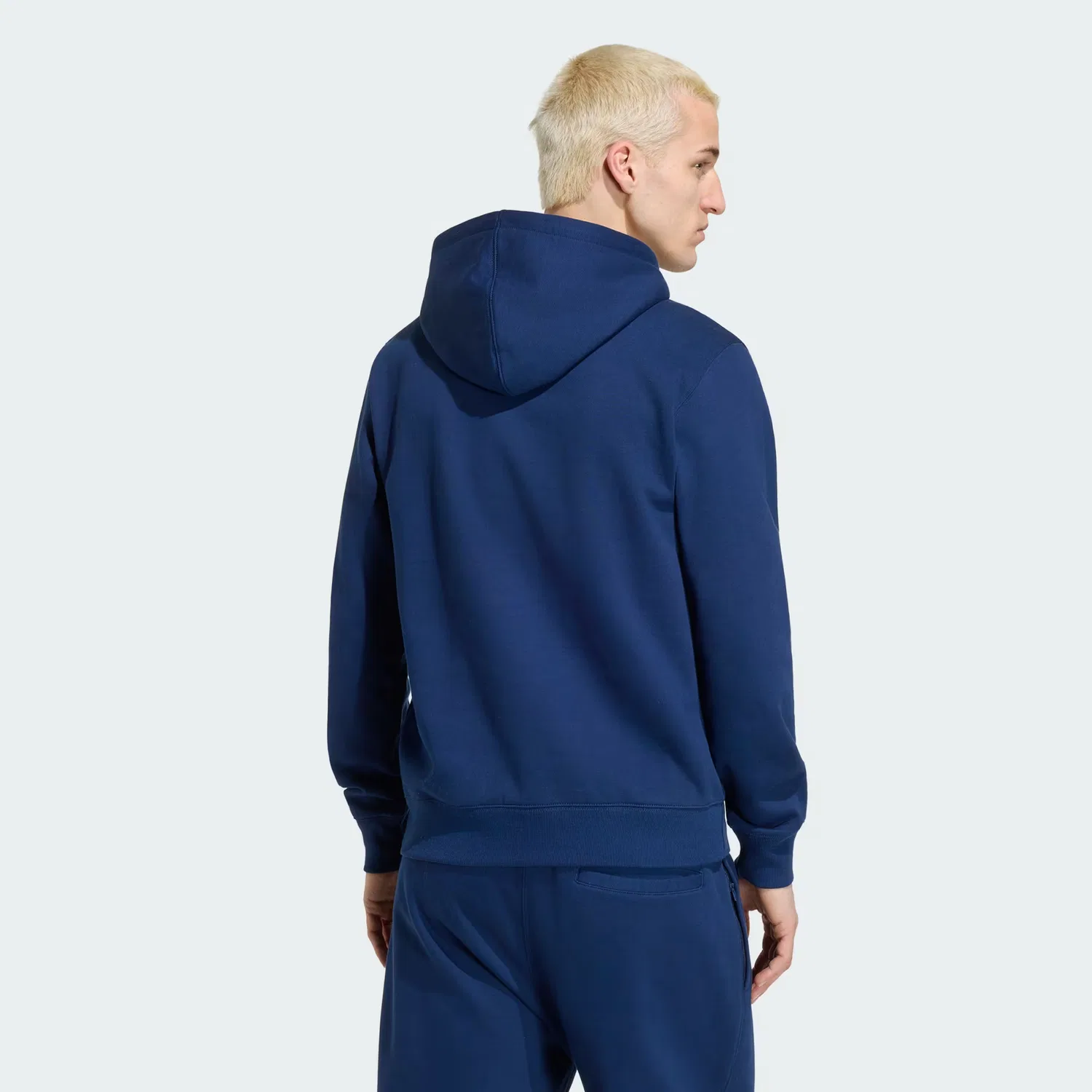 Мужское флисовое худи с капюшоном Trefoil Essentials Adidas Originals, темно-синий индиго — фото 3