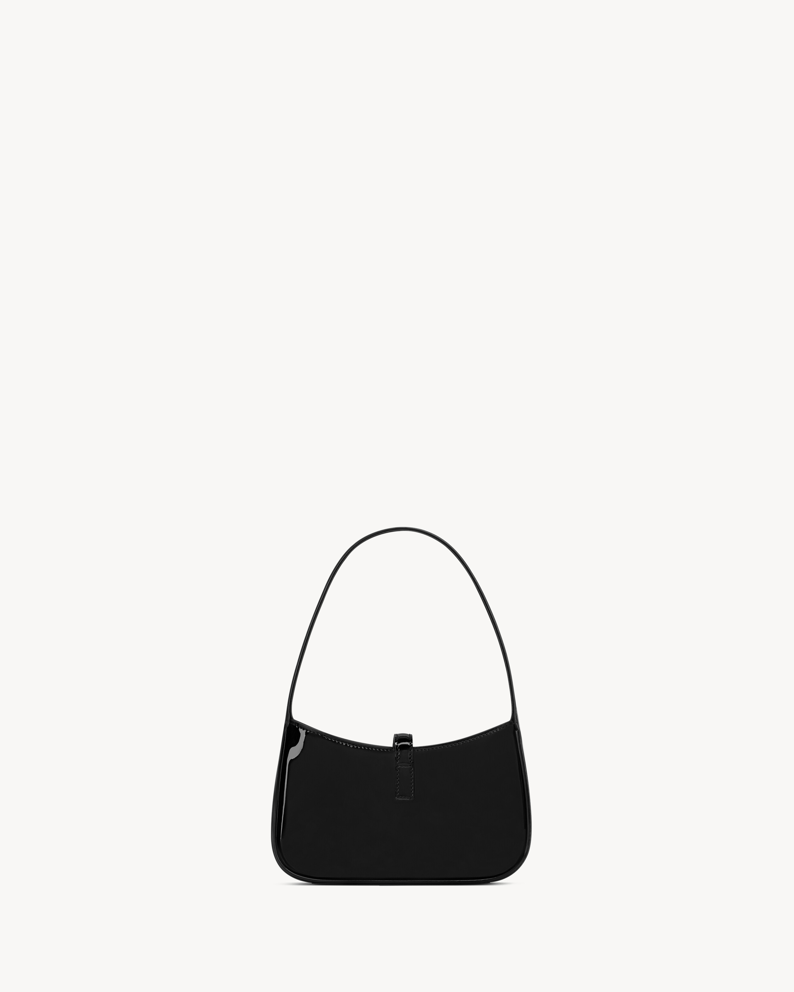 Сумка MINI LE 5 A 7 С ЗАСТЕЖКОЙ НА КОЖАНОЙ ВКЛАДКЕ Saint Laurent, черный — фото 3