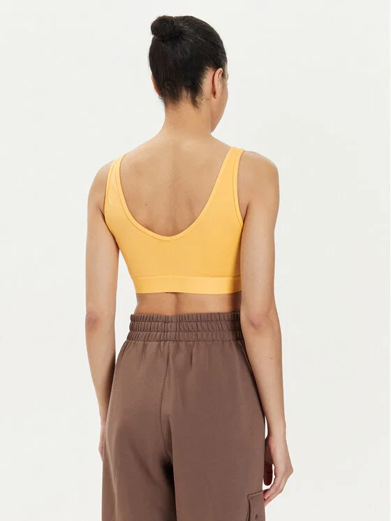 Топ slim fit Essentials 3-Stripes Adidas, желтый — фото 3