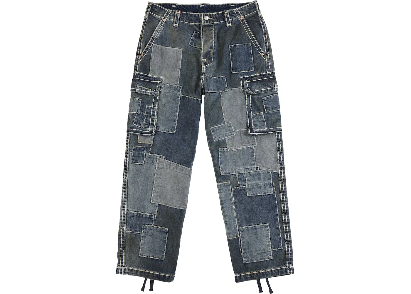 Мужские джинсовые карго-брюки с заплатками Supreme True Religion, Dirty Indigo