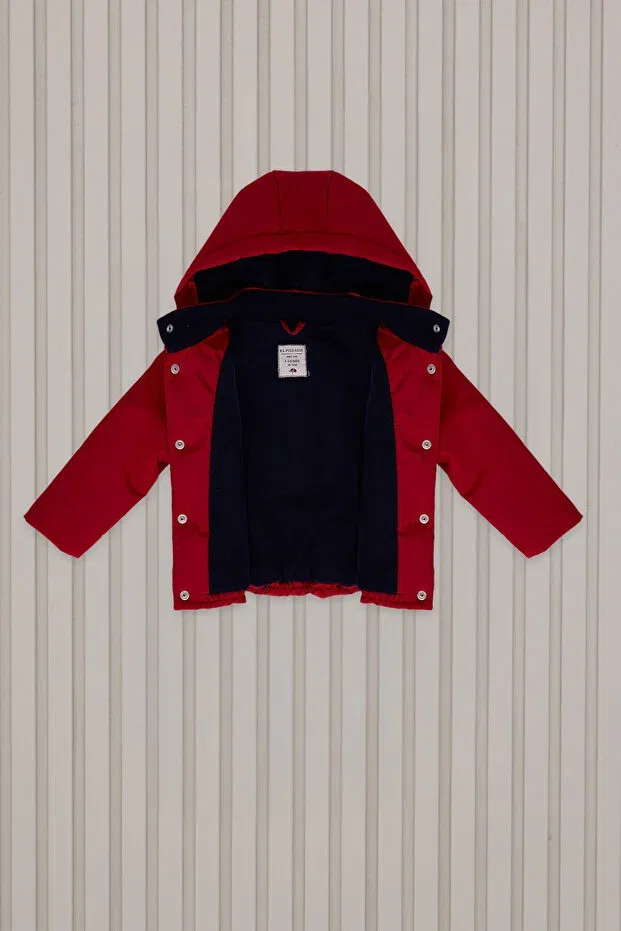Детское пальто для мальчиков с капюшоном U.S. Polo Assn., Red — фото 2