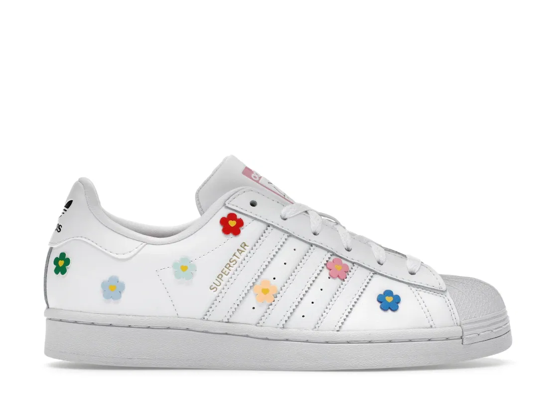 Детские кроссовки с принтом Adidas Superstar Adidas, Cloud White/Cloud White/Core Black