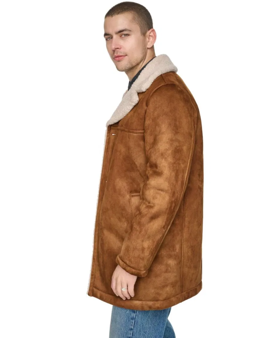 Пальто-косуха из искусственного меха с воротником-шалью Levi's, Cognac — фото 2