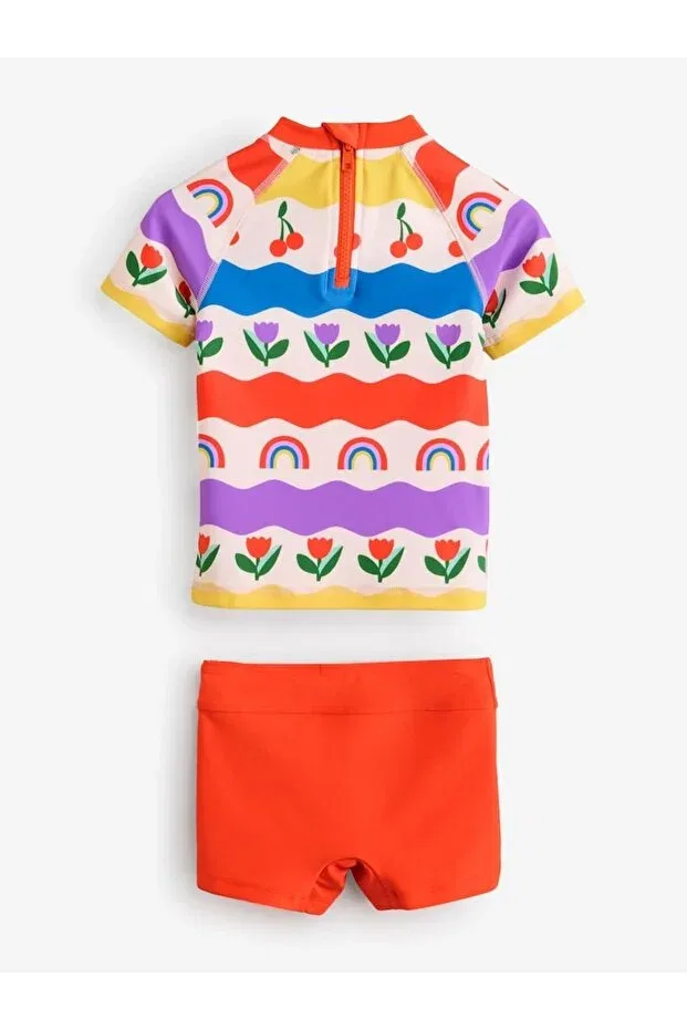 Детский комплект для плавания с принтом Rainbow Patterned Sun Protection Swimsuit Set Next Baby, Multicolor — фото 4