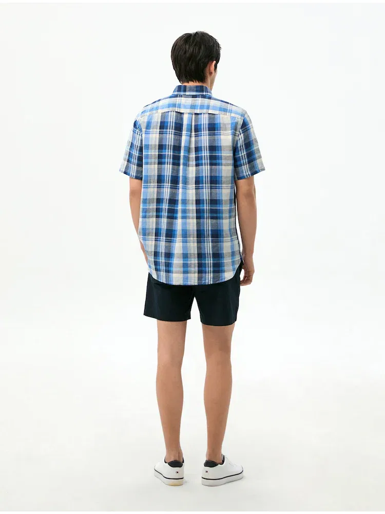 Рубашка с коротким рукавом, Regular Fit, Томми Хилфигер TOMMY HILFIGER, Blue — фото 3