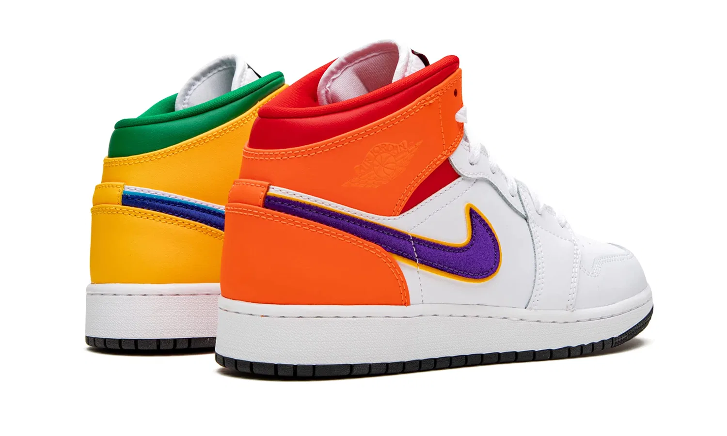 Детские кроссовки для мальчиков высокие NIKE 554725-128, White Court Purple Total Orange — фото 4