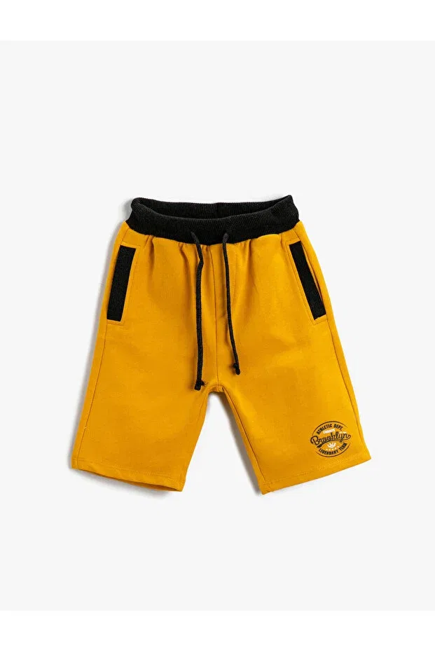 Детские шорты для мальчиков с принтом Slogan printed shorts Koton, Yellow/159