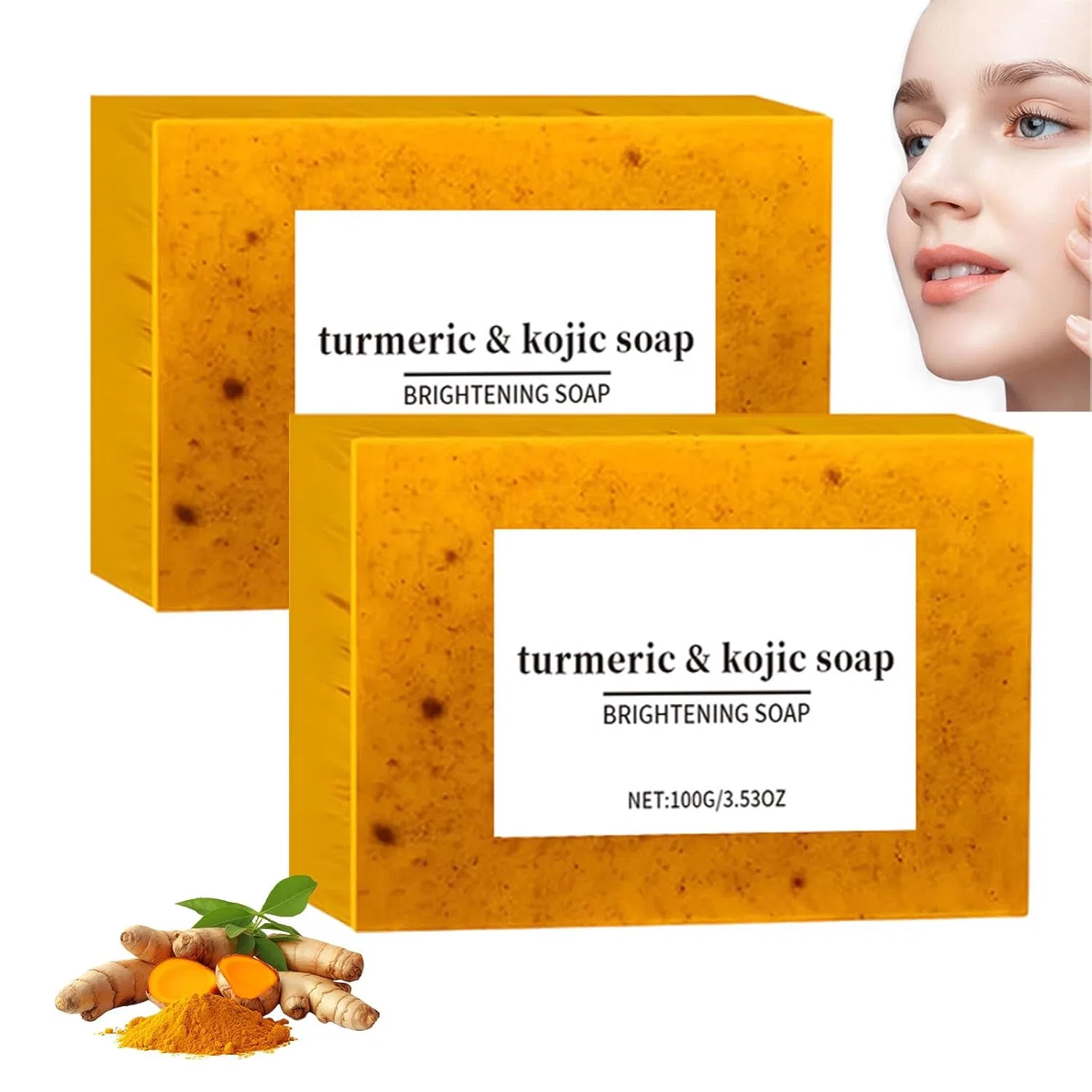 Мыло Bellusi Lemon Turmeric Soap, 2 шт, 100 г, Yellow Skzkk