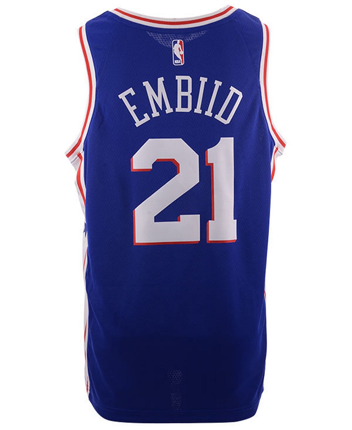 Мужская футболка joel embiid philadelphia 76ers icon swingman Nike, синий — фото 3
