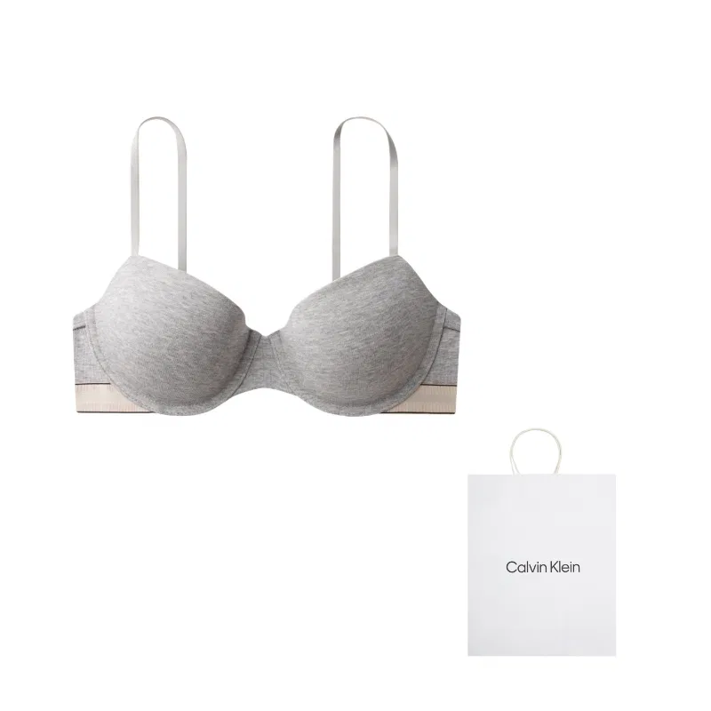 Женский бюстгальтер без косточек с принтом Vintage Resistance Band Bra Calvin Klein, Coconut Gray