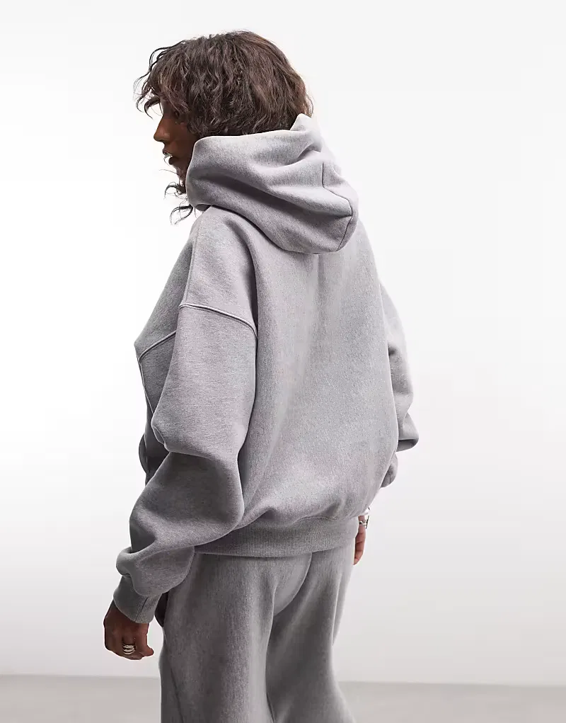 Толстовка Nike Studio Fleece из плотной флиса оверсайз темно-серый — фото 4