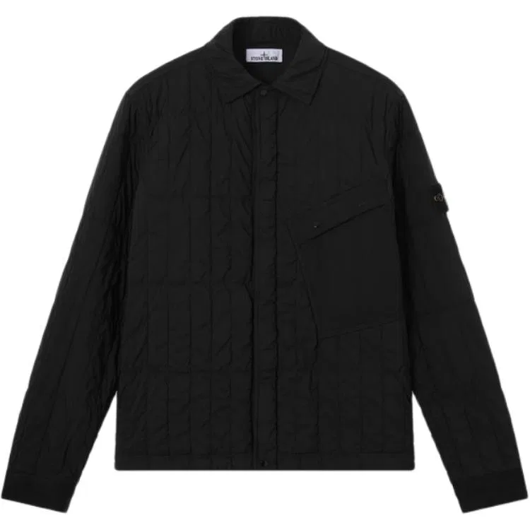 Мужская куртка-пуховик с лацканами Stone Island, Black