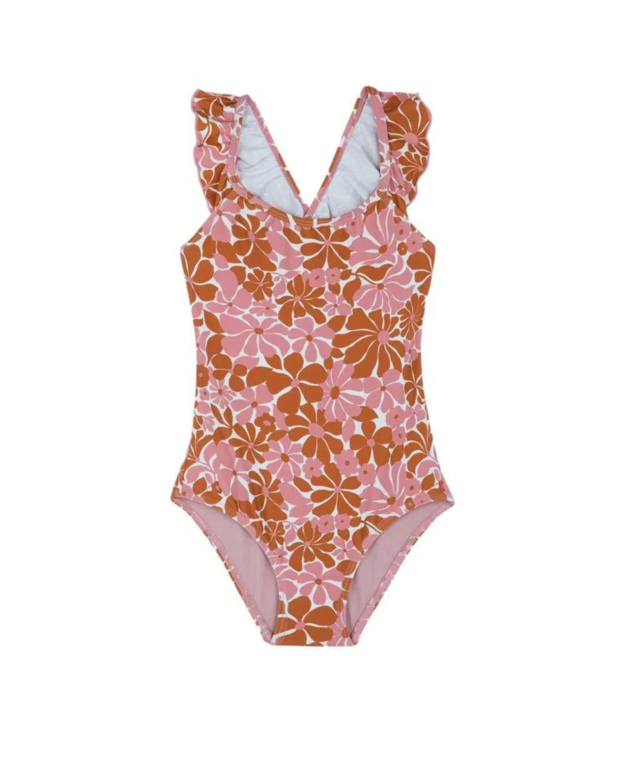Детский купальник Gottex Kids Summer Memories Square Neck Ruffle One Piece, Pink Brown