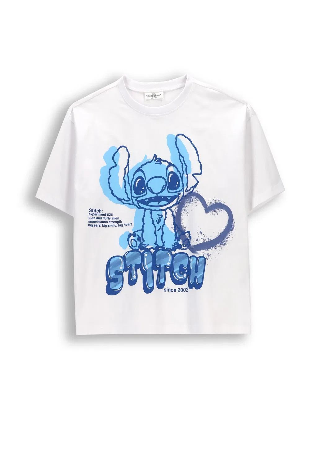 Футболка с короткими рукавами с принтом Stitch, Coccodrillo, белый