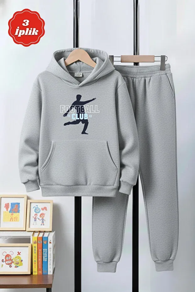 Детский спортивный костюм для мальчиков из футера с принтом Ya Ko Kids, Gray