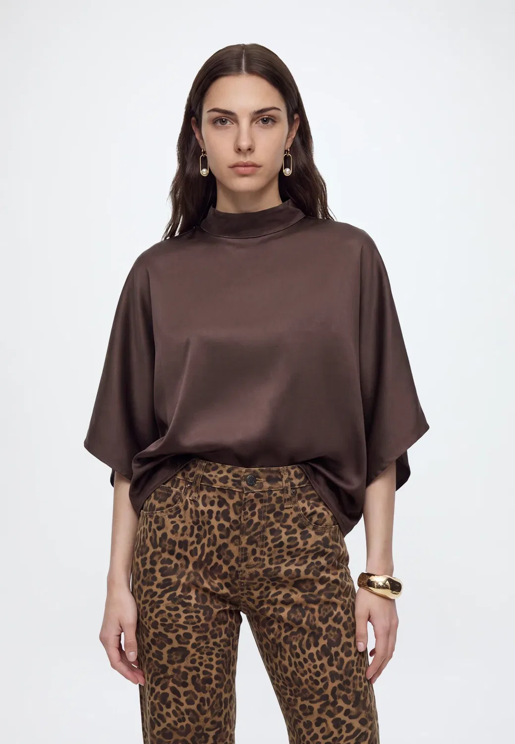 Прямые джинсы - свободные джинсы Gap, Leopard Print — фото 4