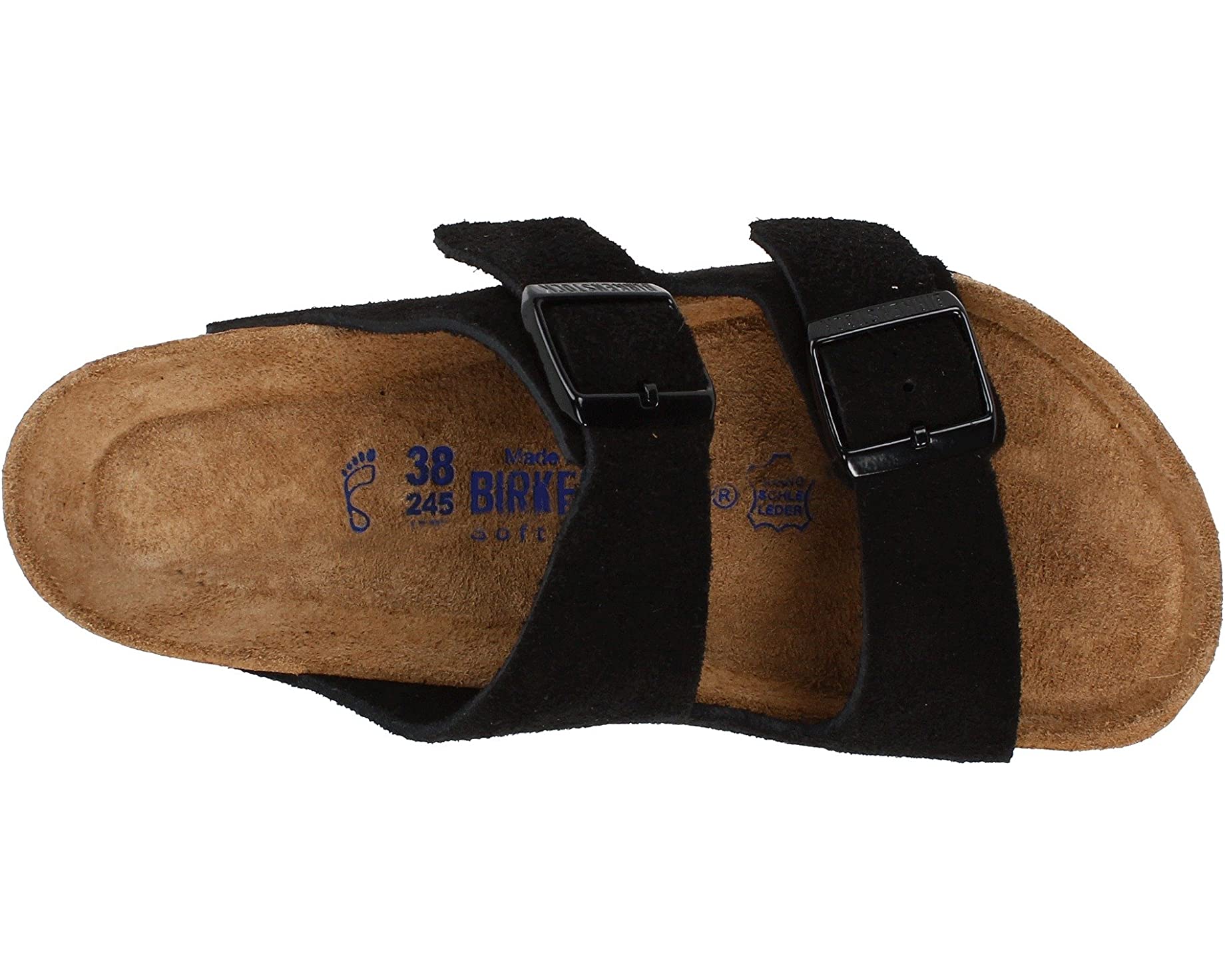 Сандалии Arizona Soft Footbed - Suede (Unisex) Birkenstock, черный - фото