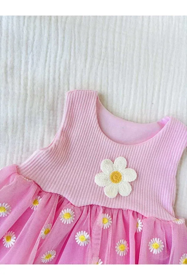 Детское платье для девочек хлопковое Lisa daisy tutu dress Nunu Baby, Pink — фото 2