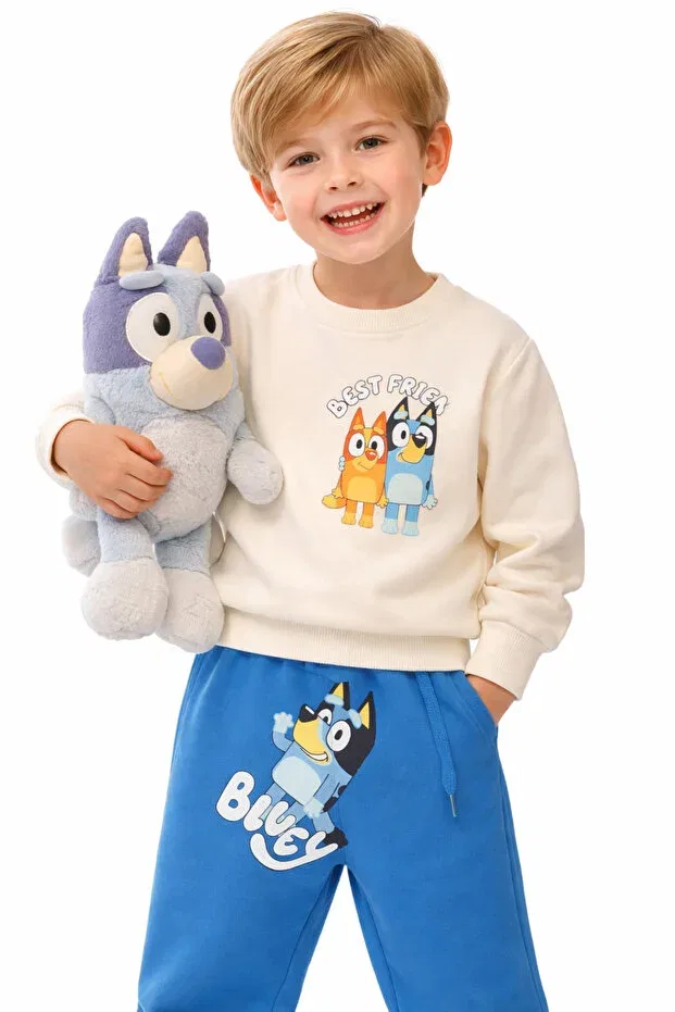 Детский спортивный комплект с принтом Bluey Printed Tracksuit Set Lokukids, Blue-White
