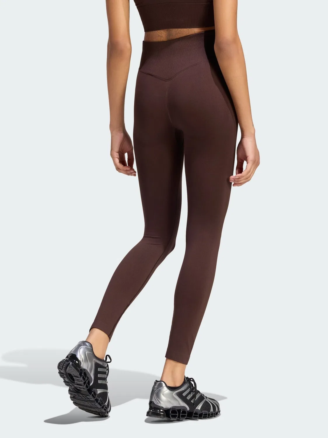 Женские леггинсы облегающего кроя Essentials Seamless Leggings Adidas, коричневый — фото 2