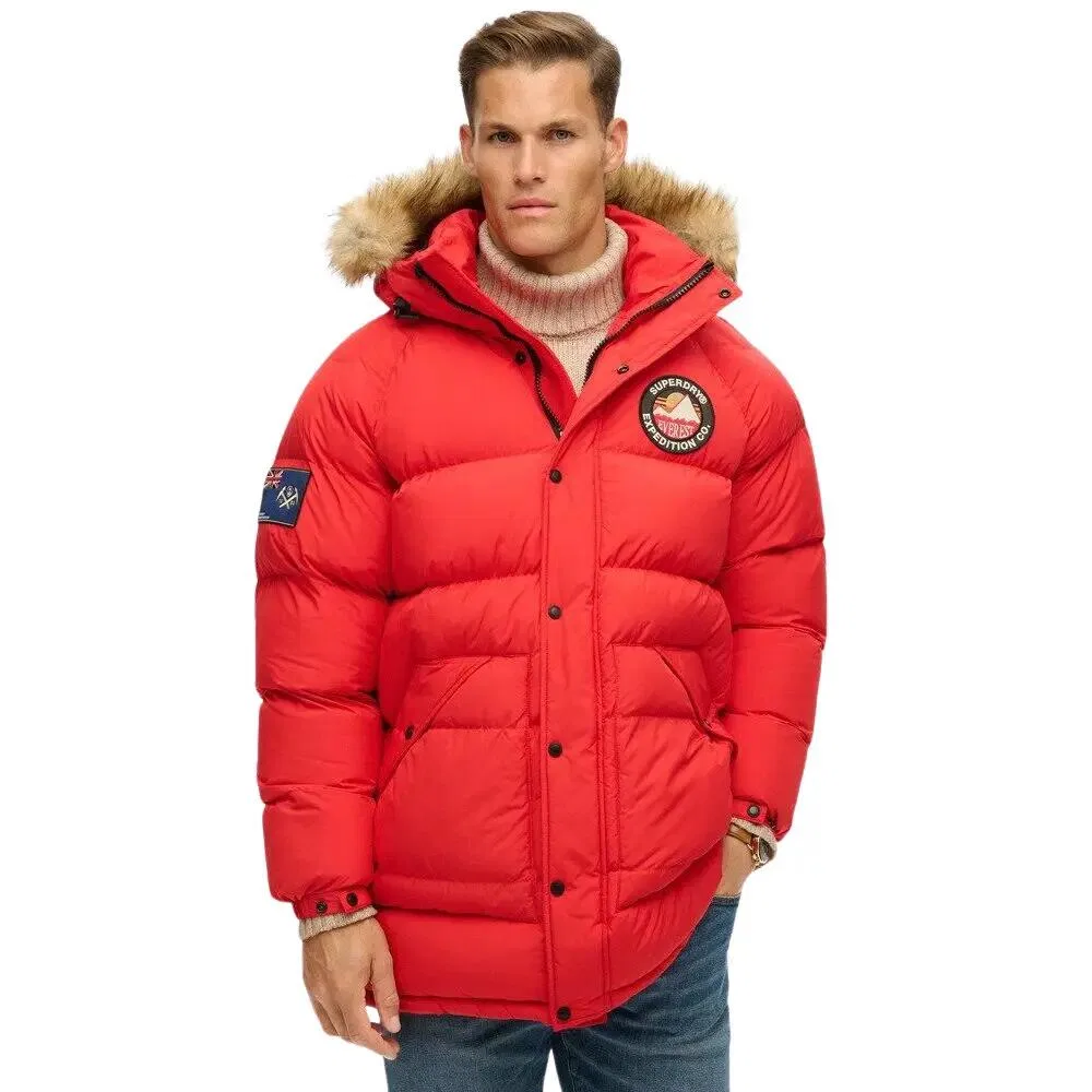 Женская длинная стеганая парка Everest Superdry, Rot — фото 2