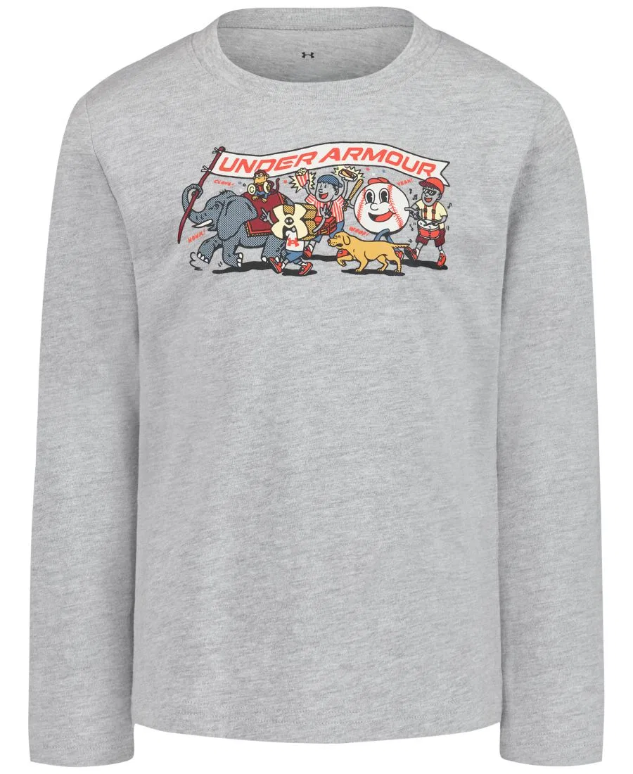 Детская футболка с длинным рукавом с принтом Under Armour, Mod Gray Heather