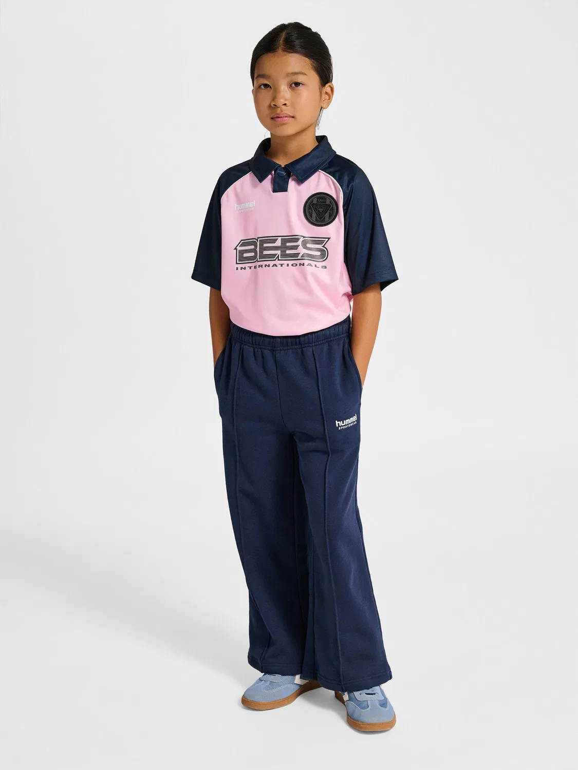 Детские спортивные штаны свободного кроя Hmljr Loose Madchen Hummel, Navyblau Gletscherblau — фото 3