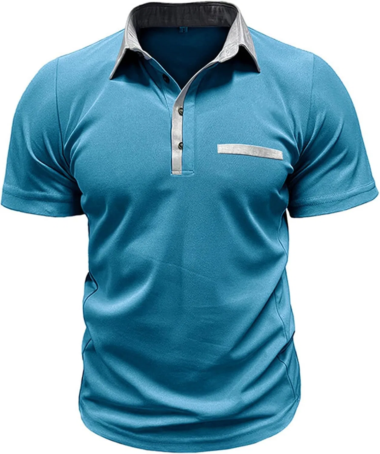 Мужская слим-фит футболка с воротником-поло Golf, Sky Blue