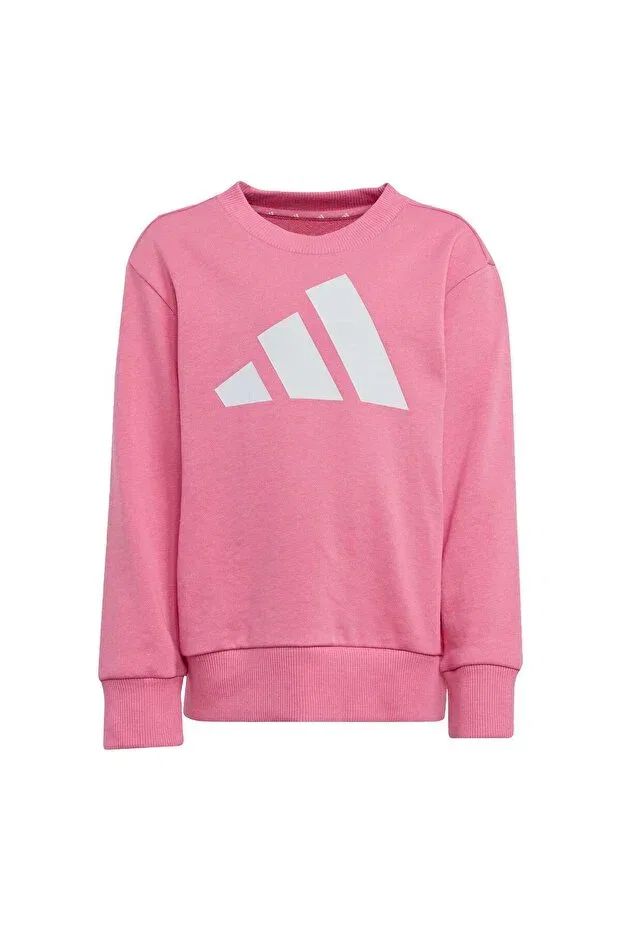 Детский спортивный комплект для девочек хлопковый Essentials Joggers Kids Tracksuit Set Adidas, Pink Fusion-White — фото 2
