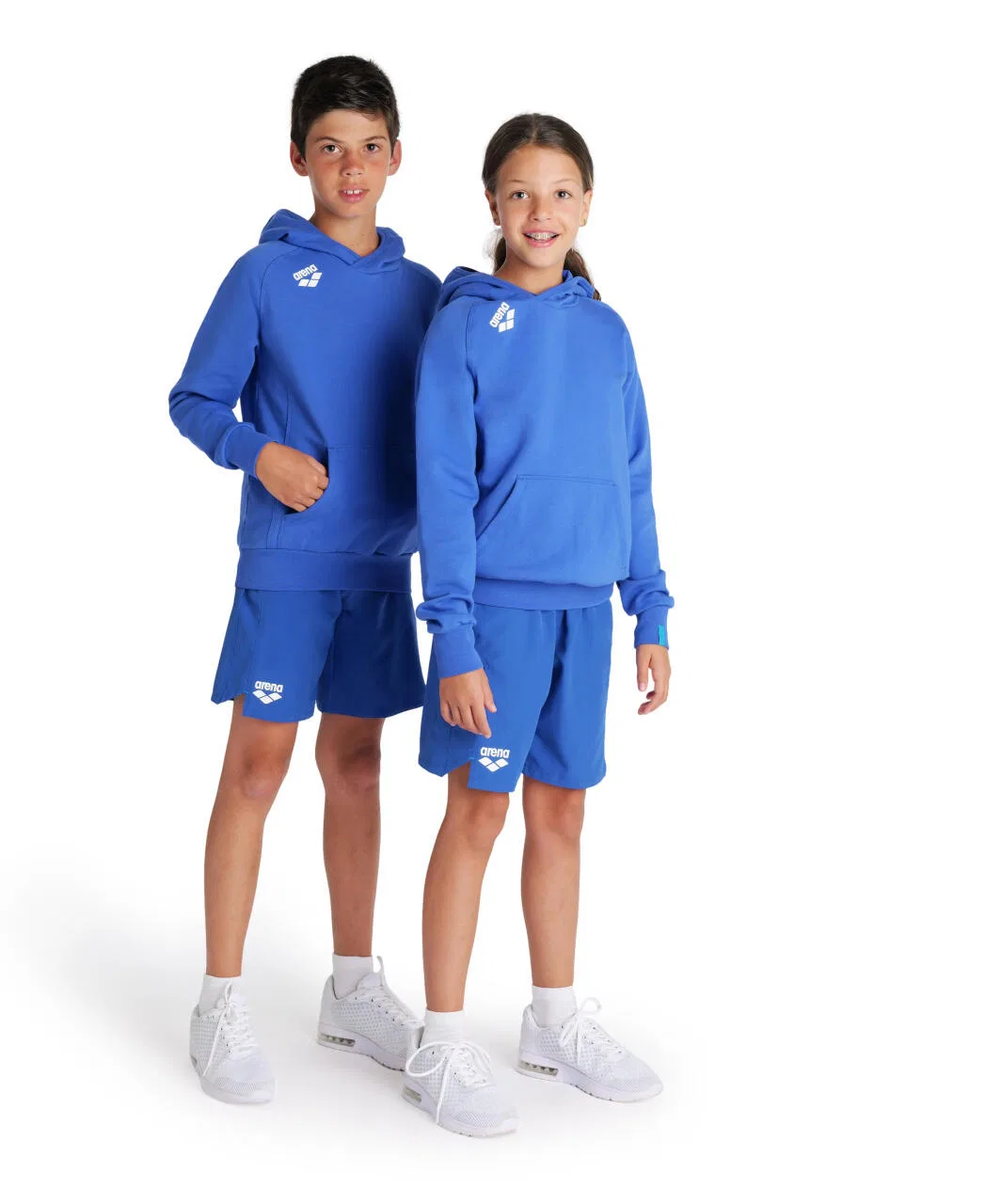 Детское худи с капюшоном из хлопкового флиса Arena Team Hooded Sweat Panel, Blau — фото 2