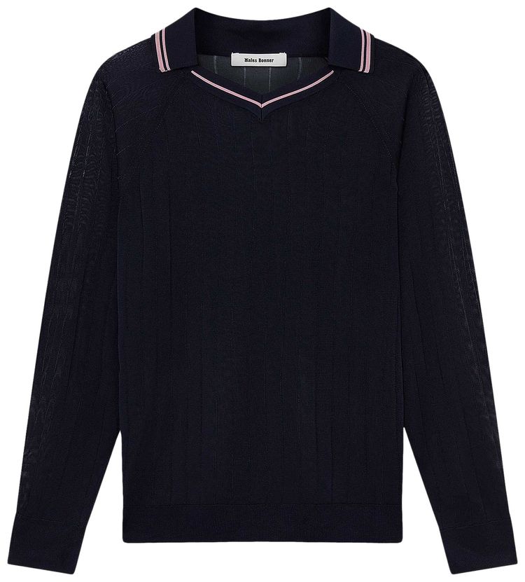 

Поло Wales Bonner Roots Polo Shirt 'Navy/Pink', синий
