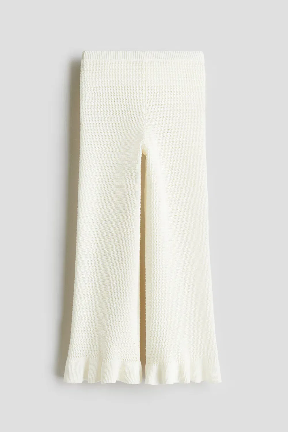 Расклешенные леггинсы из хлопкового трикотажа H&M, Weiß