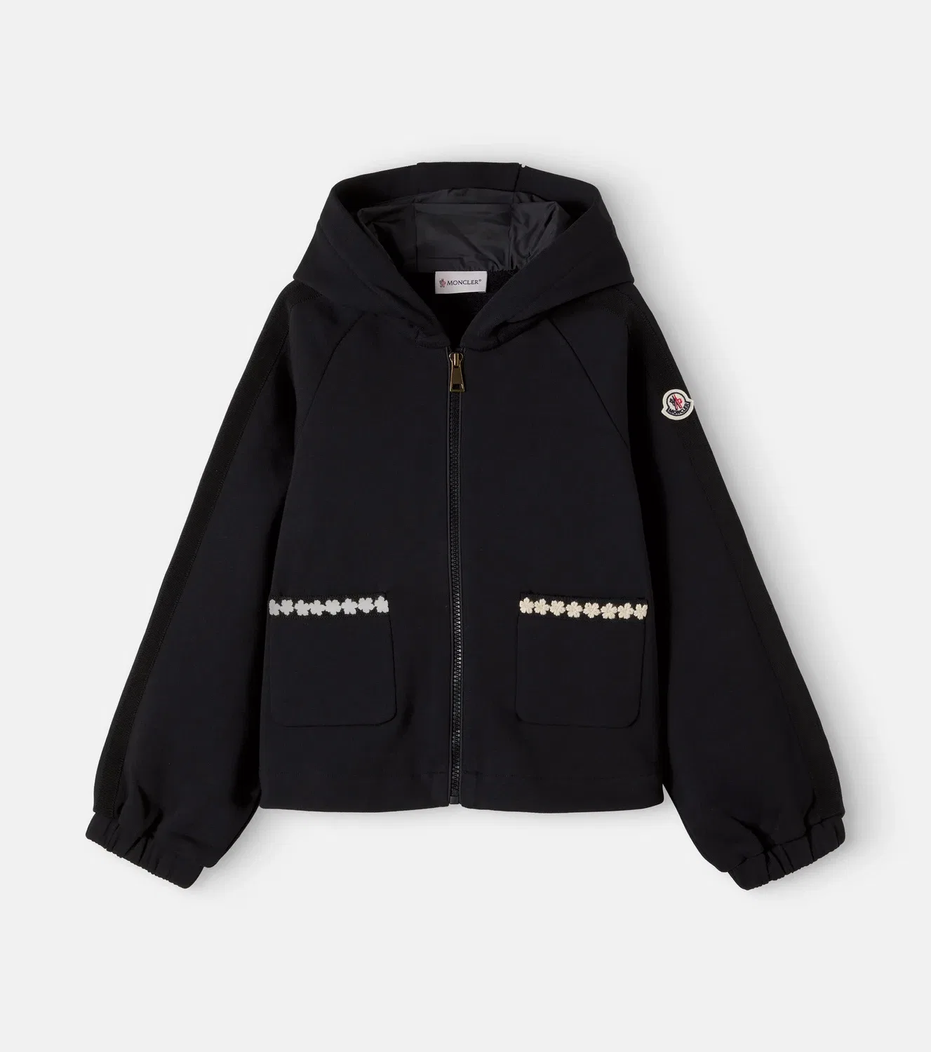 Легкая куртка с капюшоном Moncler Enfant, черный