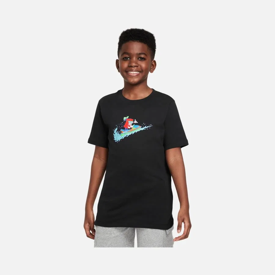 Детская футболка с коротким рукавом Sportswear Boxy 1 Graphic Sleeve Nike, Черный — фото 3
