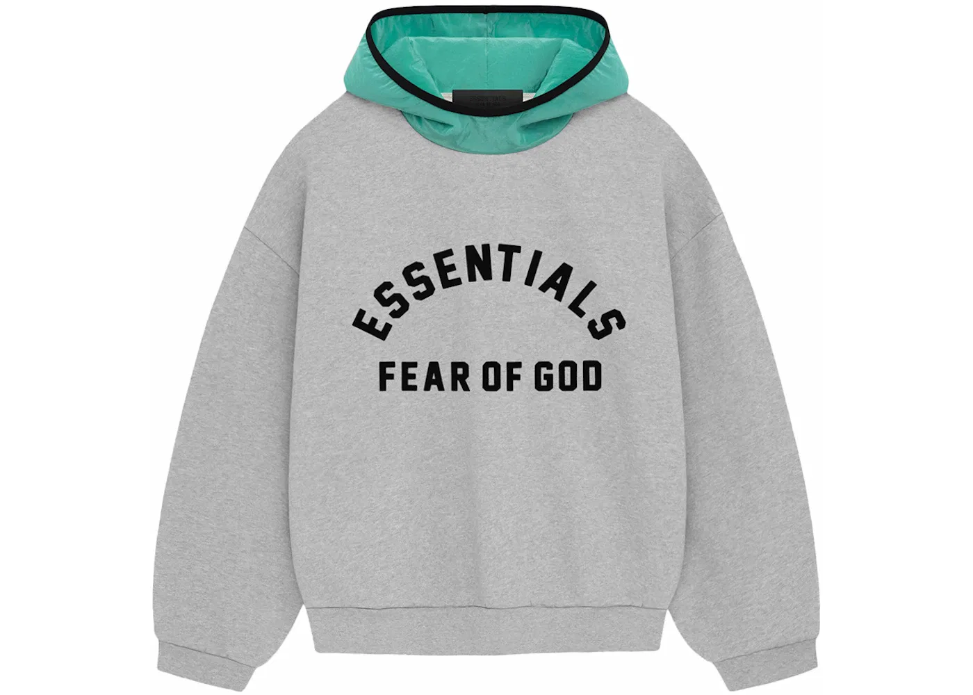 Мужская худи из нейлона и флиса с принтом Mint Leaf Fear of God, Light Heather Grey Mint Leaf