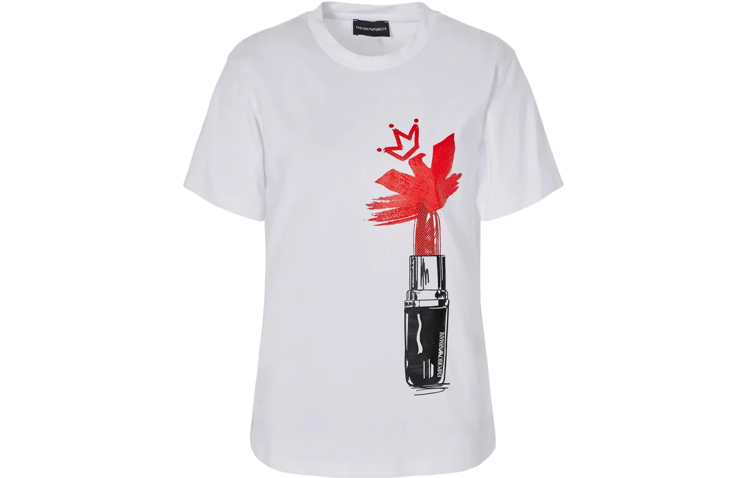 Футболка с графическим принтом из хлопка, Emporio Armani, White