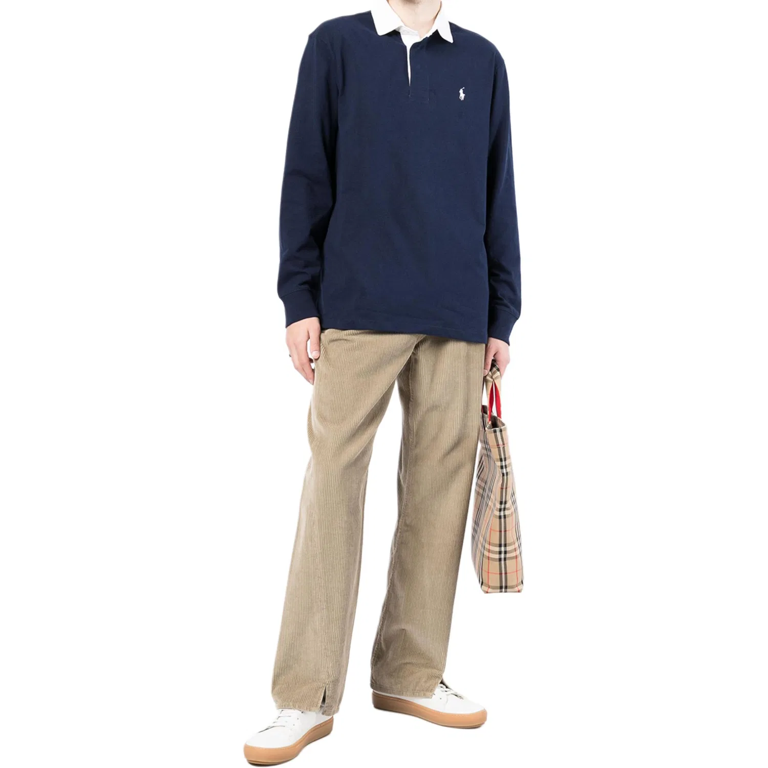 Мужская футболка-поло с длинным рукавом с вышивкой Polo Ralph Lauren, Marine Blue — фото 3