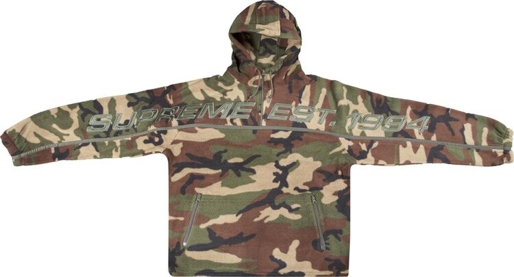 Толстовка Supreme Polartec Half Zip Hooded Sweatshirt 'Camo', разноцветный — фото 2