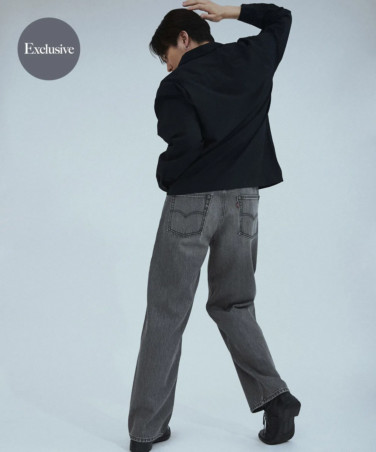 Мужские широкие джинсы с потертостями модели 578 Baggy Levi's, Черный
