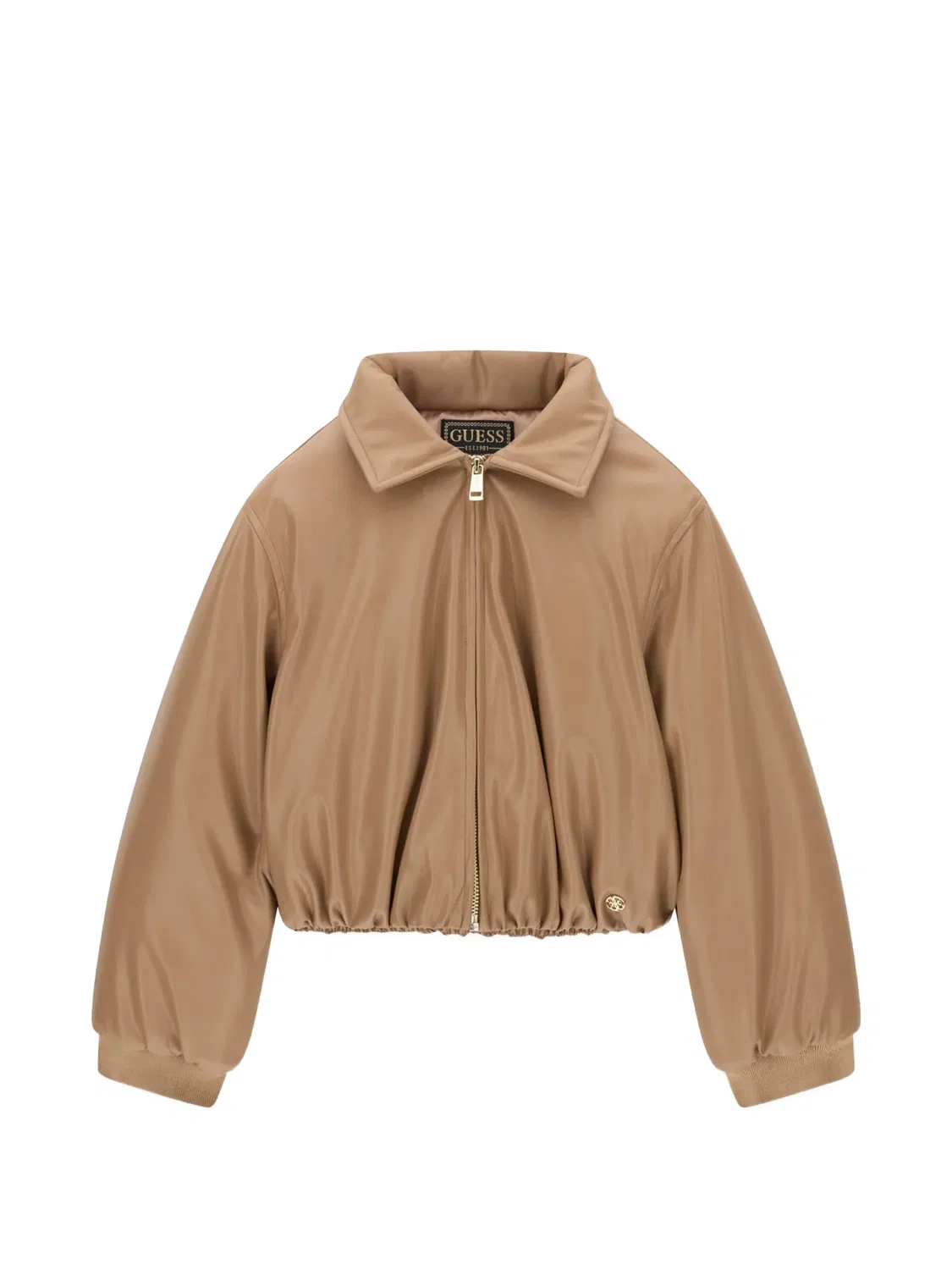 Куртка на молнии с логотипом Guess Kids, коричневый