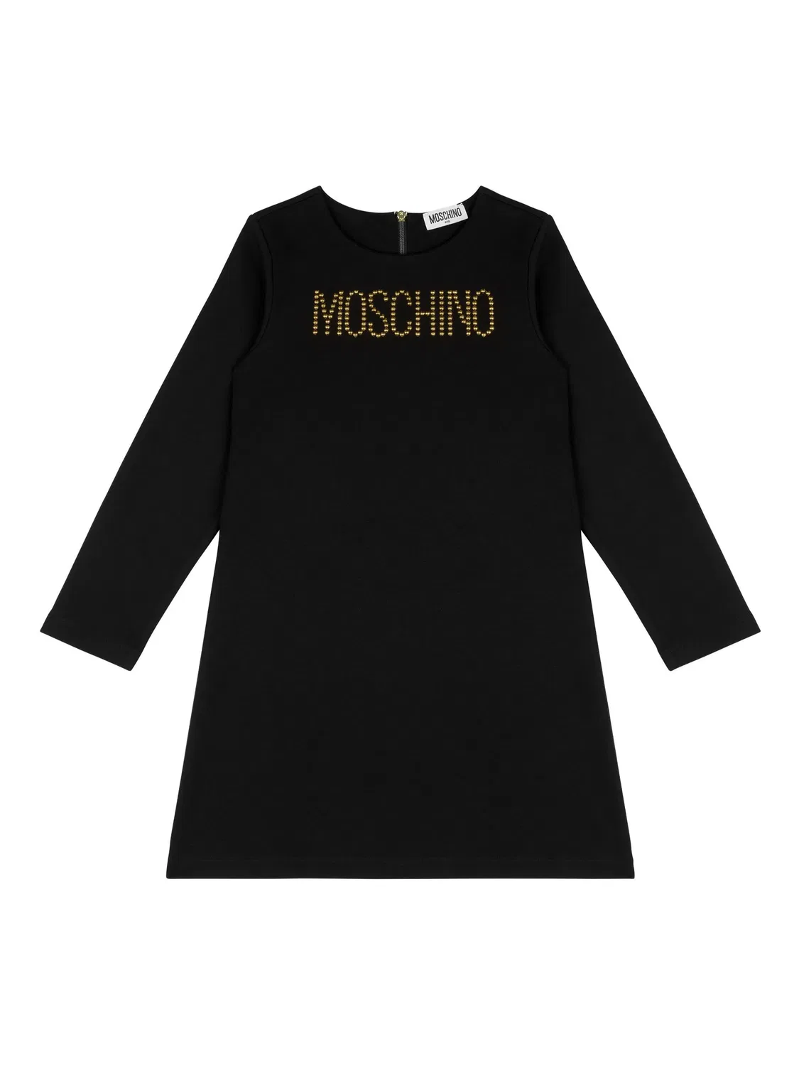 Платье с отделкой из страз Moschino, черный