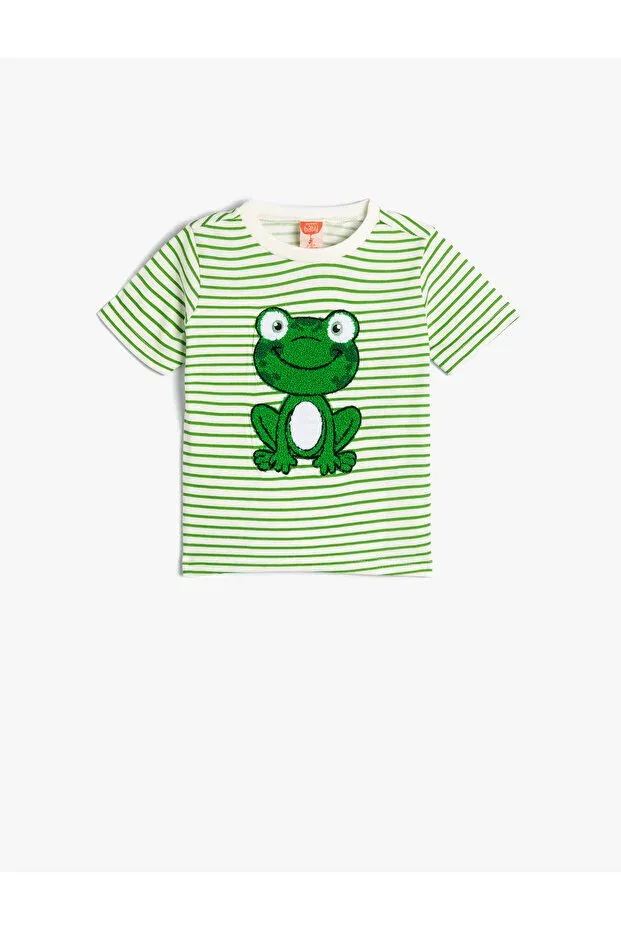 Детская футболка с принтом Koton, Green Striped