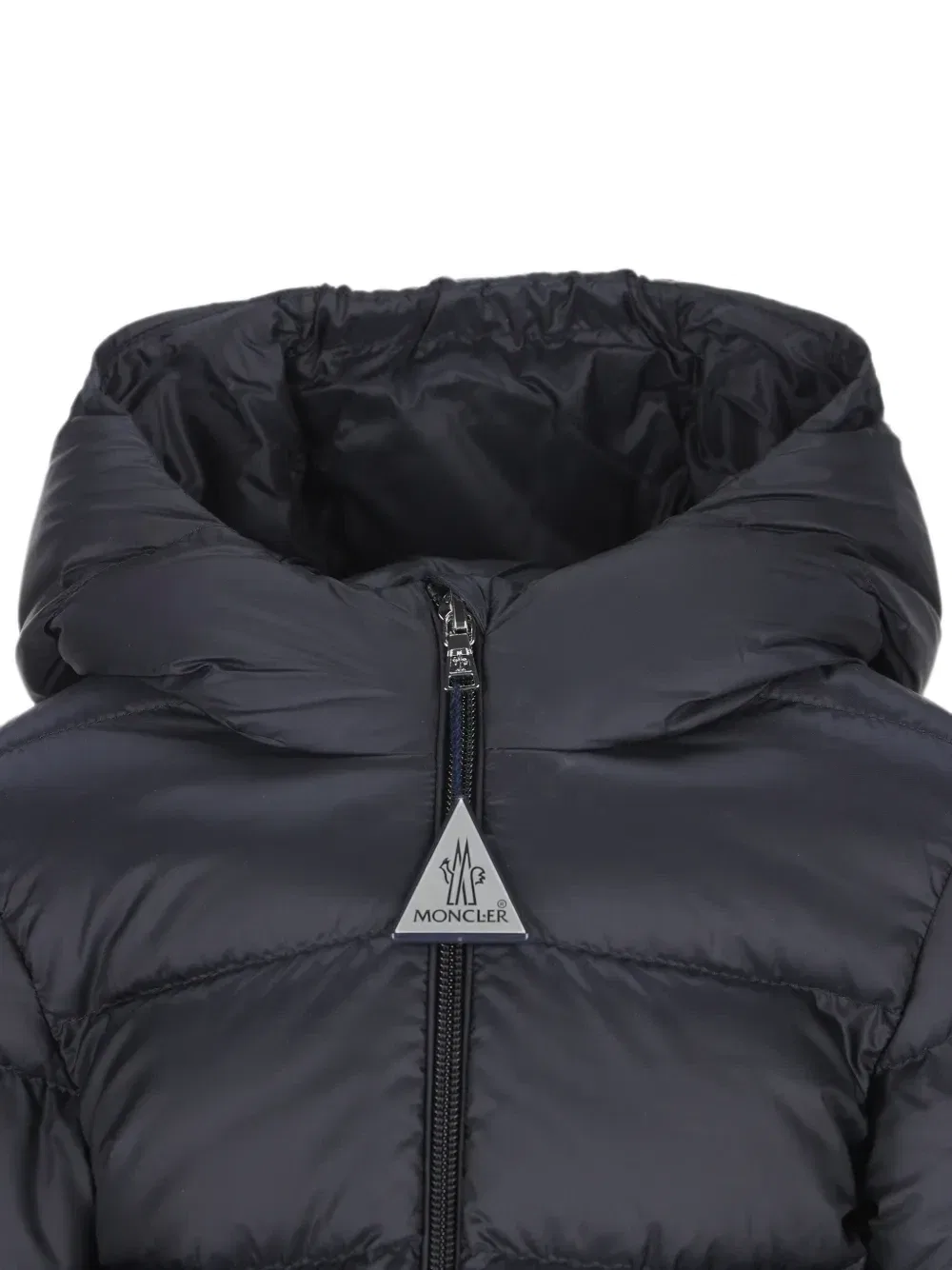 Стеганое пальто с капюшоном Moncler Enfant, синий — фото 4